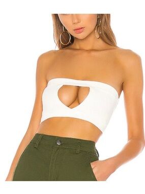 Revolve- Superdown Cream Strapless Open Front Bandeau/Top